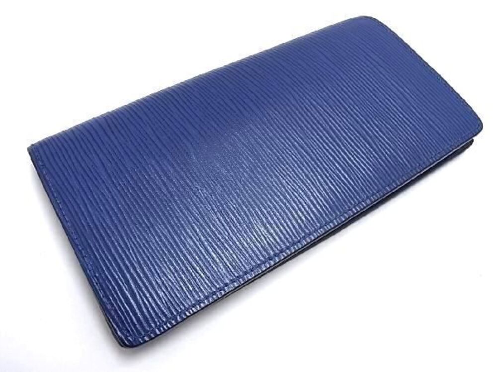 Louis Vuitton Portefeuille Epi Long Wallet Bi Oxford Blue Brazza fold Blue